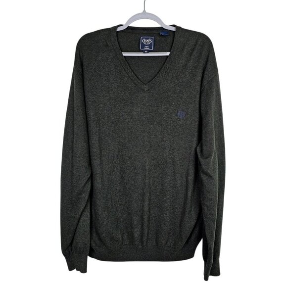 Chaps Other - CHAPS RALPH LAUREN Men's Pullover Sweater Size XL CHARCOAL GRAY Cotton Cashmere